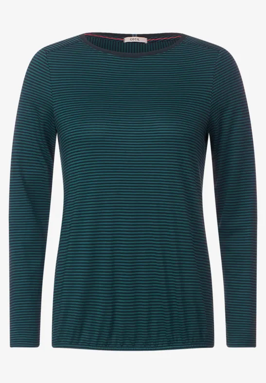 Gestreept shirt deep lake green