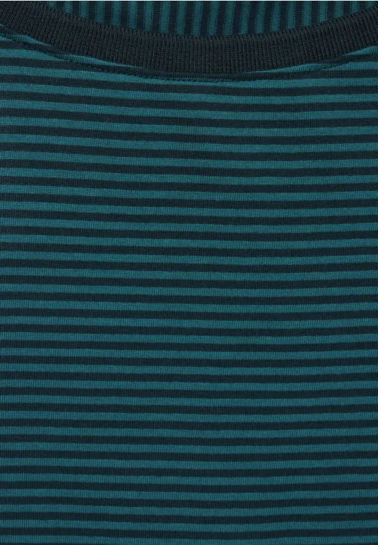 Gestreept shirt deep lake green