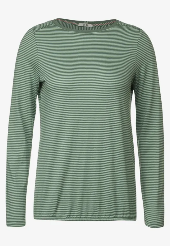 Gestreept shirt clear sage green