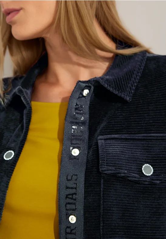 Cordjacke mit Brusttaschen night sky blue