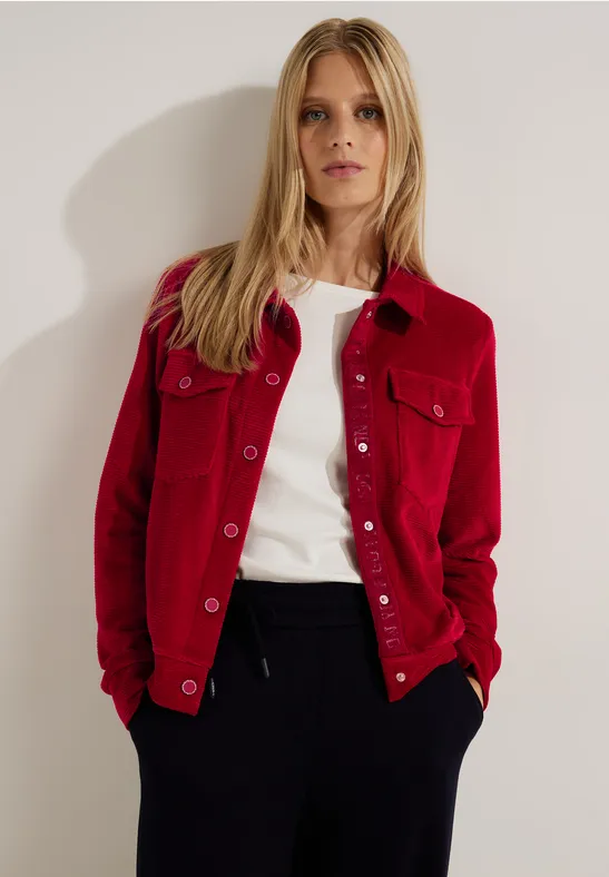Cordjacke mit Brusttaschen casual red
