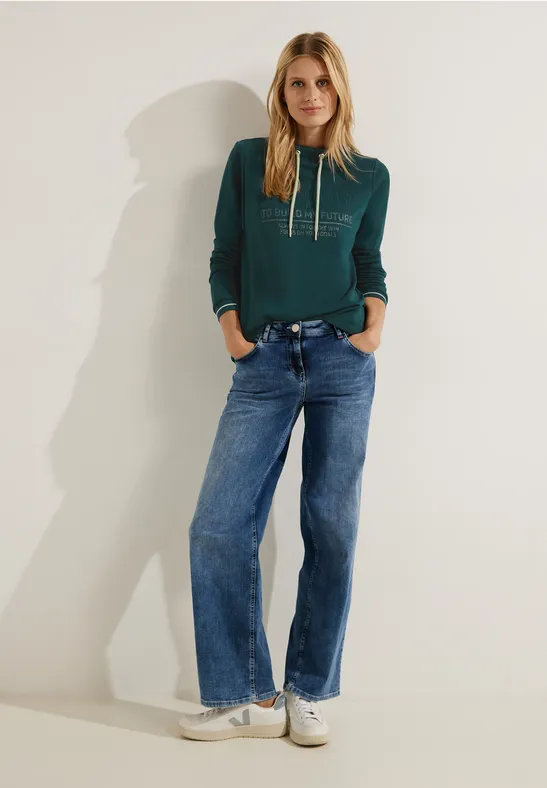 Cecil B317827 - Maglietta Donna In Cotone Con Scritta, Maniche Corte, Girocollo, Colore Cheeky Green, Taglia M
