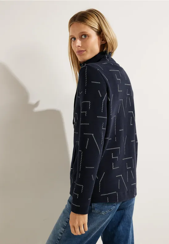 Sweatjacke mit Stehkragen night sky blue
