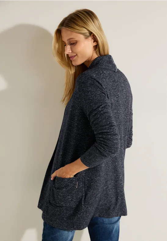 Cosy Long Cardigan night sky blue melange