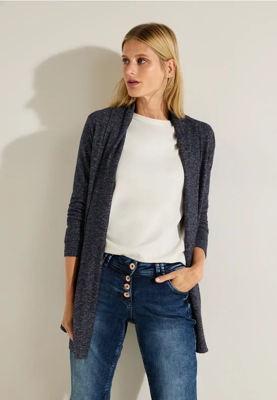 Cosy Long Cardigan night sky blue melange
