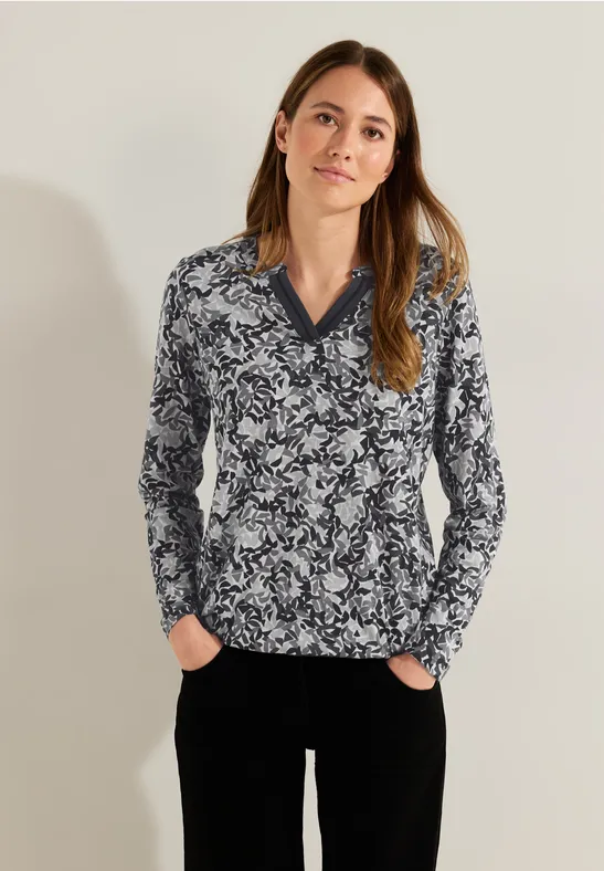 Tuniekshirt met onopvallende print carbon grey