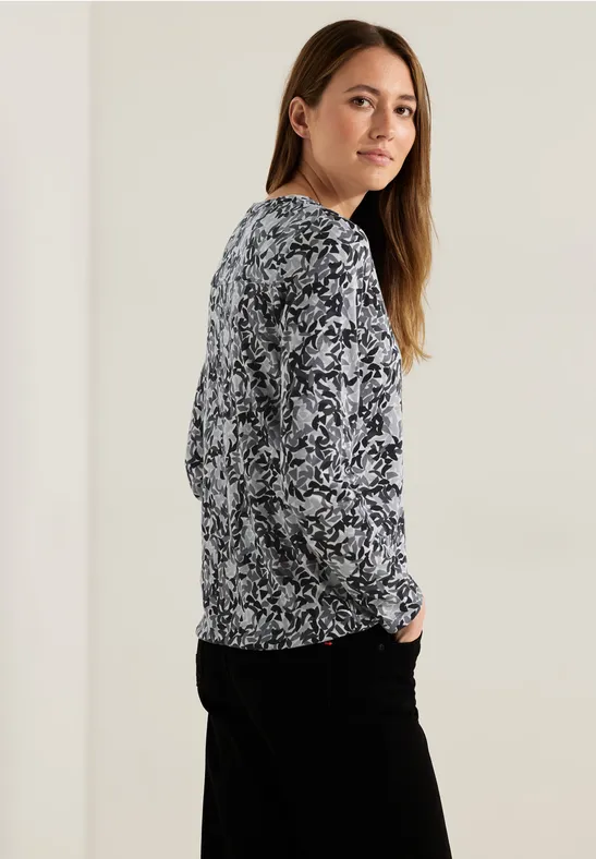 Tuniekshirt met onopvallende print carbon grey