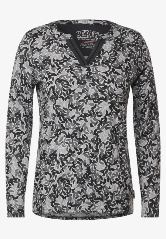 Tuniekshirt met onopvallende print carbon grey