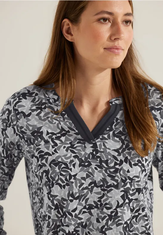 Tuniekshirt met onopvallende print carbon grey