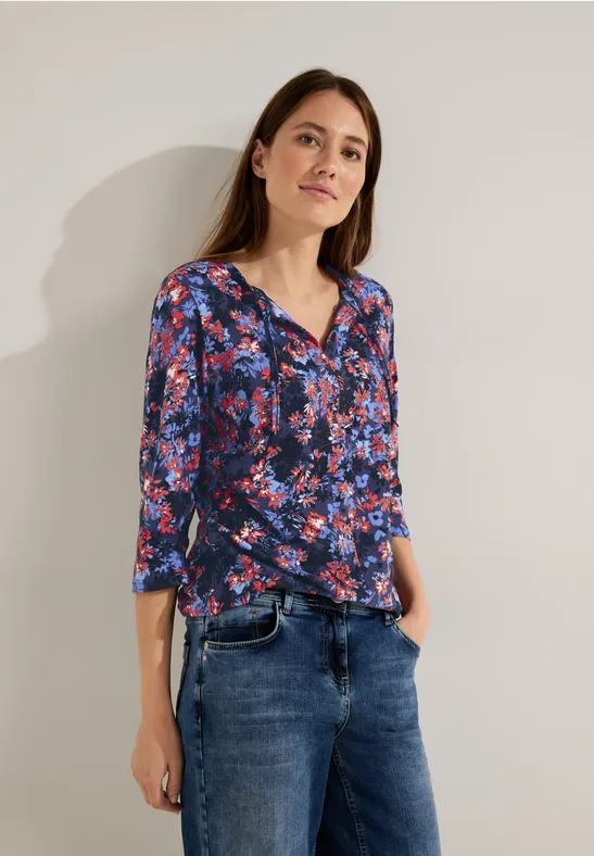 Tunikashirt mit Blumenprint night sky blue