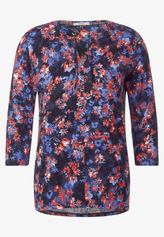 Tunikashirt mit Blumenprint night sky blue