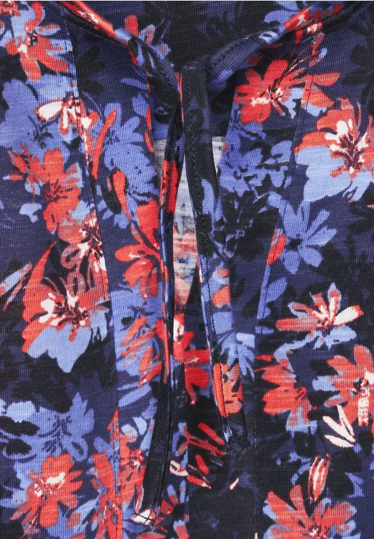 Tunikashirt mit Blumenprint night sky blue