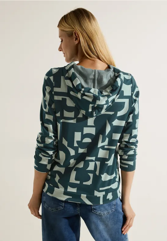 T-shirt à capuche avec imprimé deep lake green