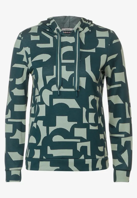 T-shirt à capuche avec imprimé deep lake green