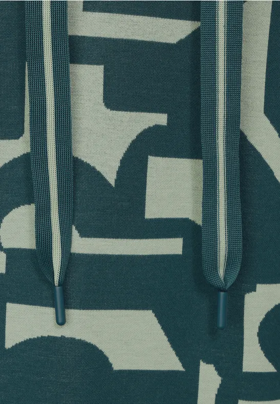 T-shirt à capuche avec imprimé deep lake green