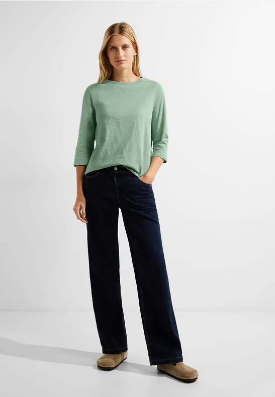 T-shirt à encolure bateau clear sage green