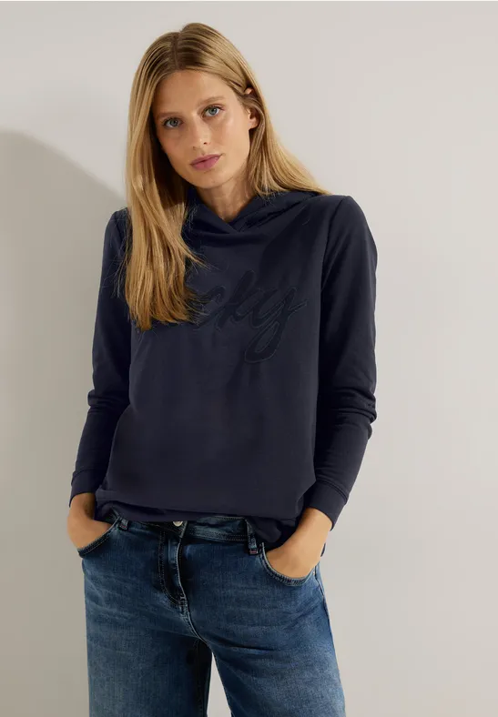 T-shirt à capuche avec wording night sky blue