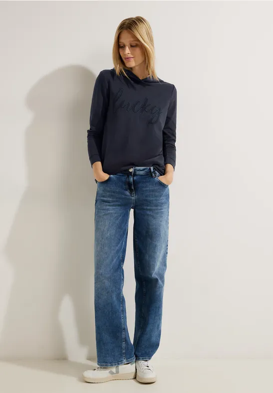 T-shirt à capuche avec wording night sky blue