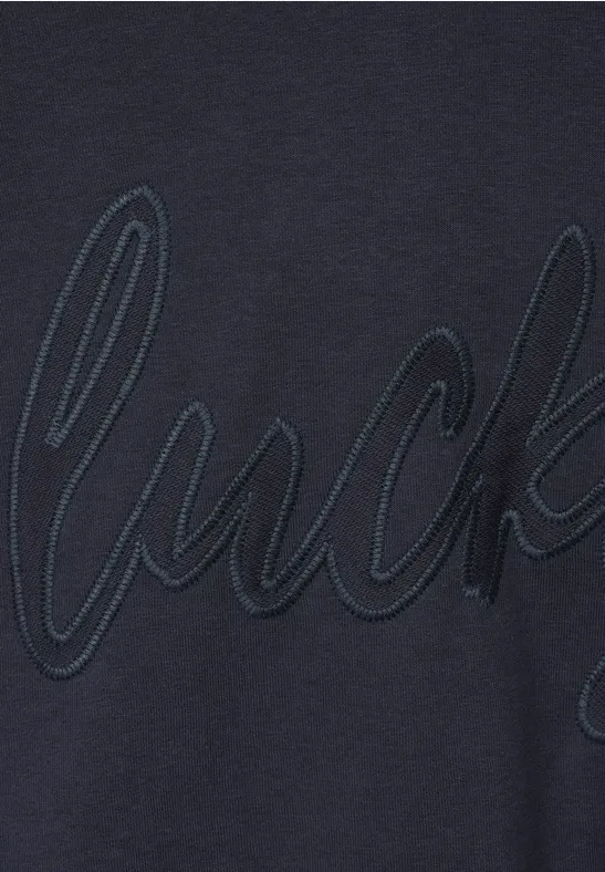 T-shirt à capuche avec wording night sky blue