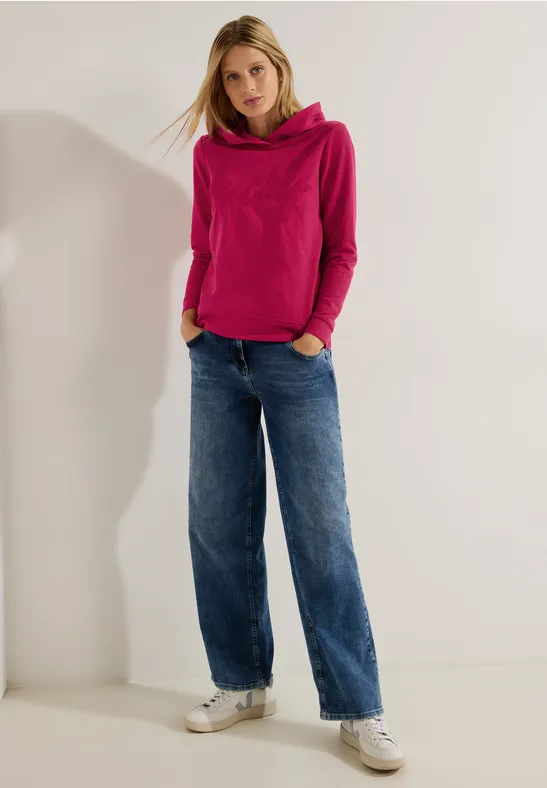 Hoodie Shirt mit Wording cosy coral