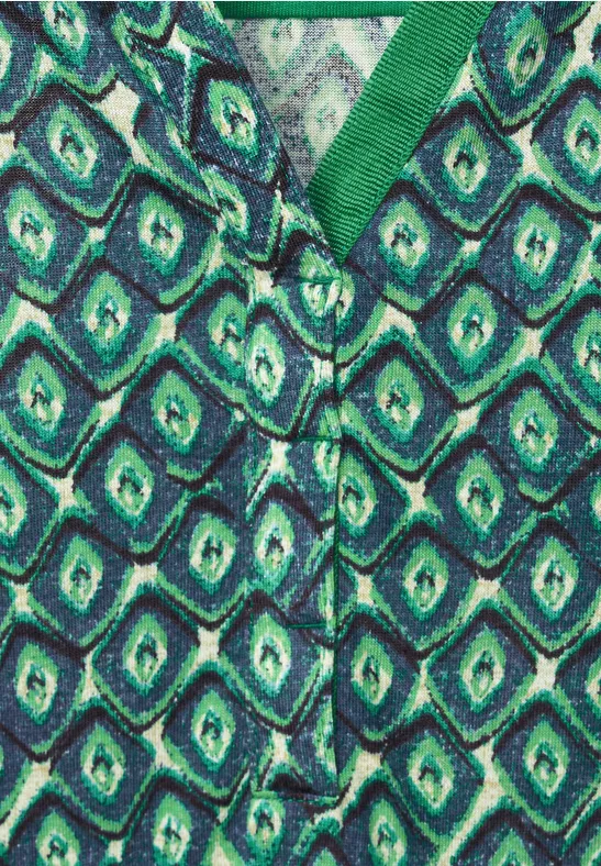 Tunikashirt mit Minimalprint easy green