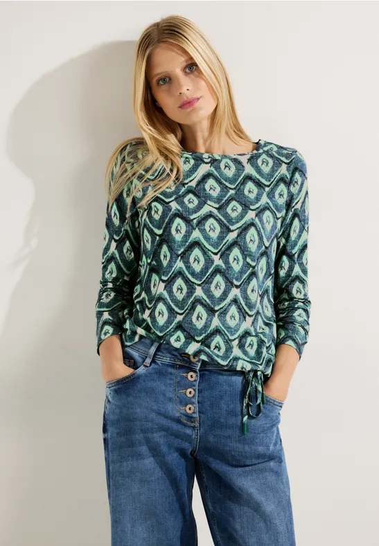 Shirt met lange mouwen en print easy green