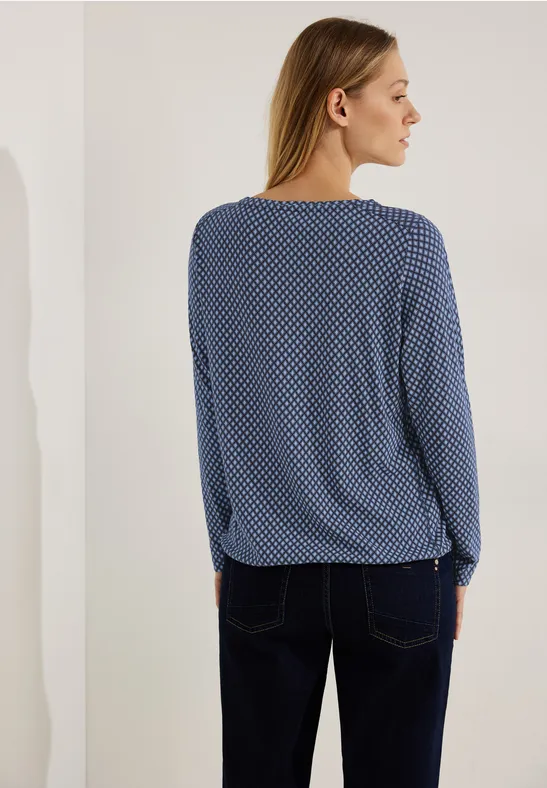 T-shirt à manches longues avec imprimé night sky blue