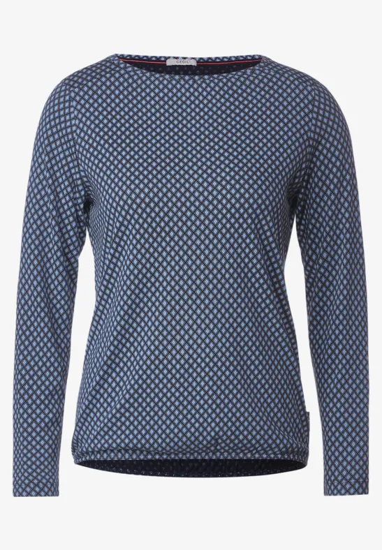 T-shirt à manches longues avec imprimé night sky blue