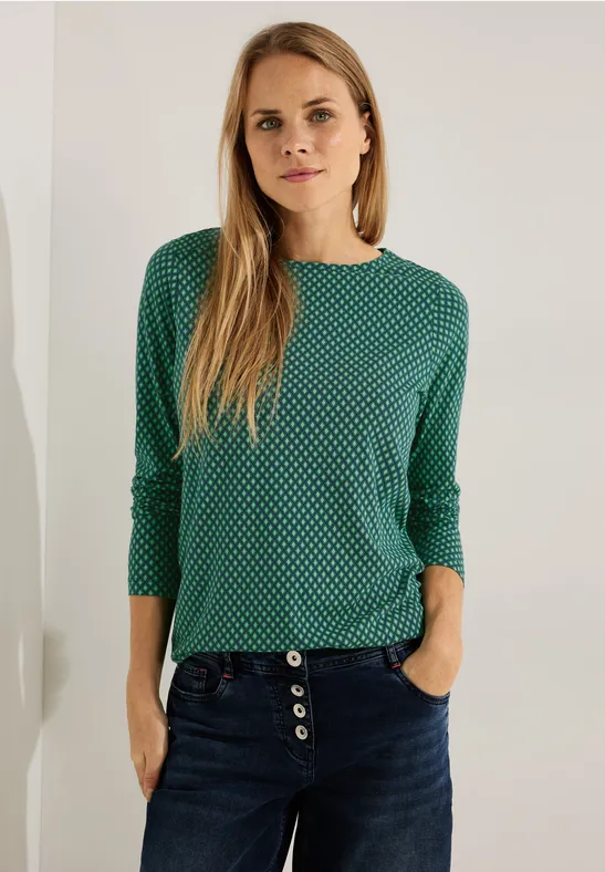 T-shirt à manches longues avec imprimé deep lake green