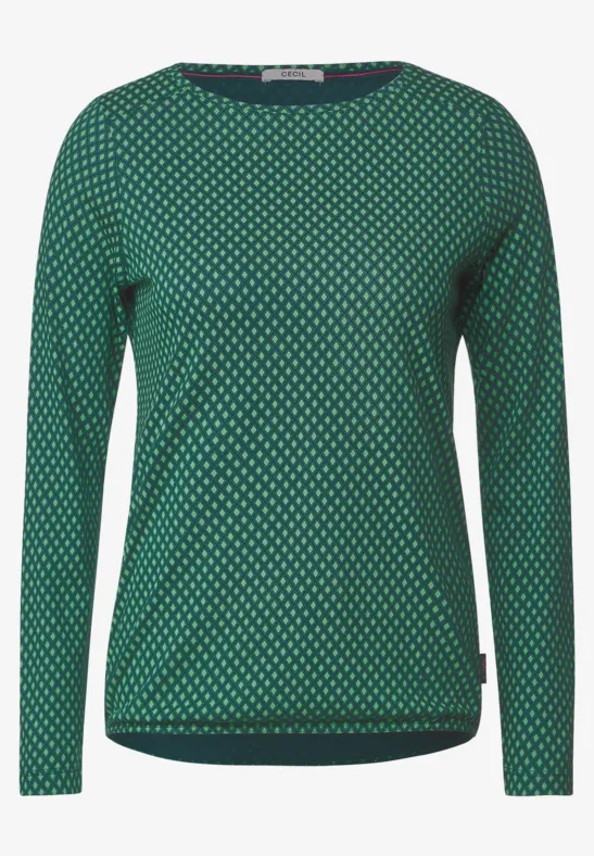 T-shirt à manches longues avec imprimé deep lake green