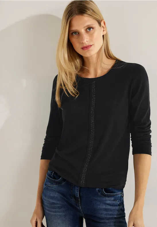 Shirt mit Rundhalsausschnitt Black