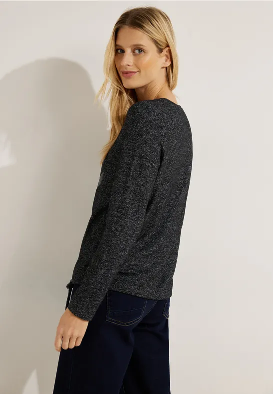 Softes Shirt mit Frontprint black melange