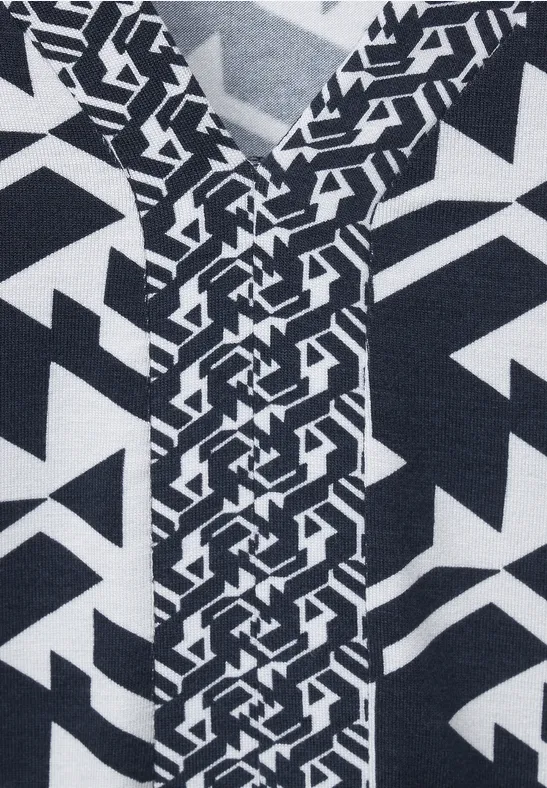 Gemustertes Langarmshirt night sky blue