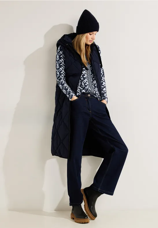 Gemustertes Langarmshirt night sky blue