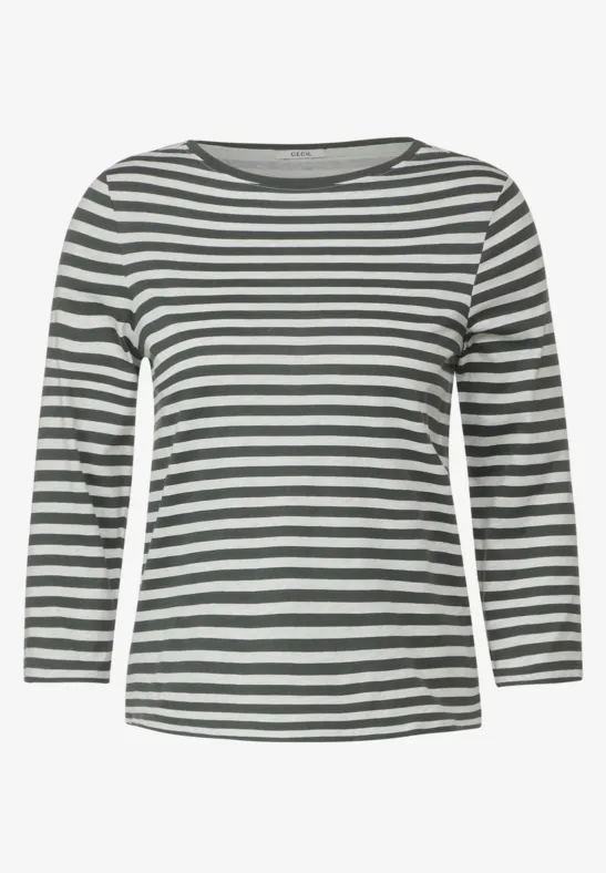 Shirt met strepen strong khaki