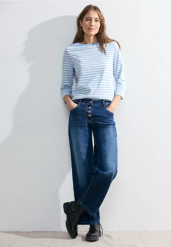 Shirt met strepen soda blue