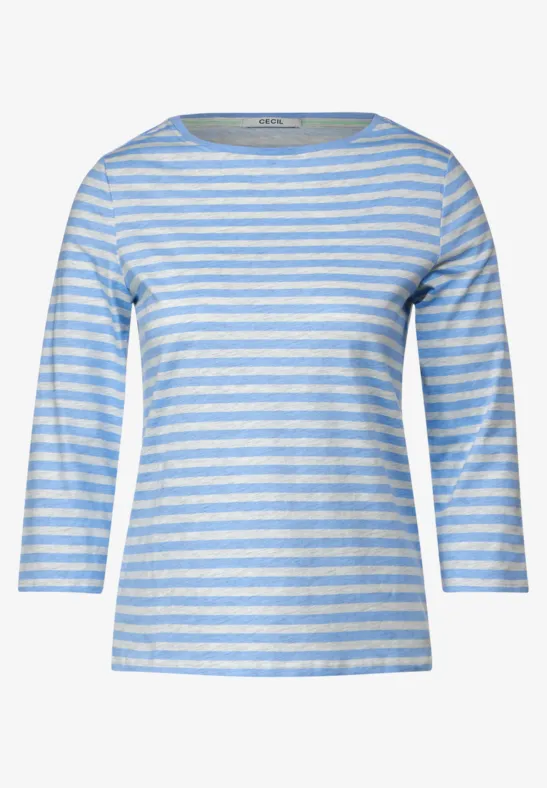 Shirt met strepen soda blue
