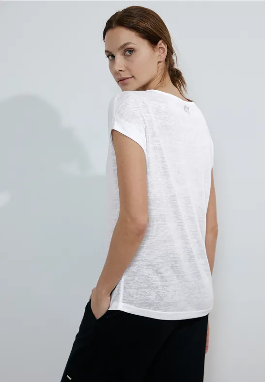 T-shirt aspect lin White