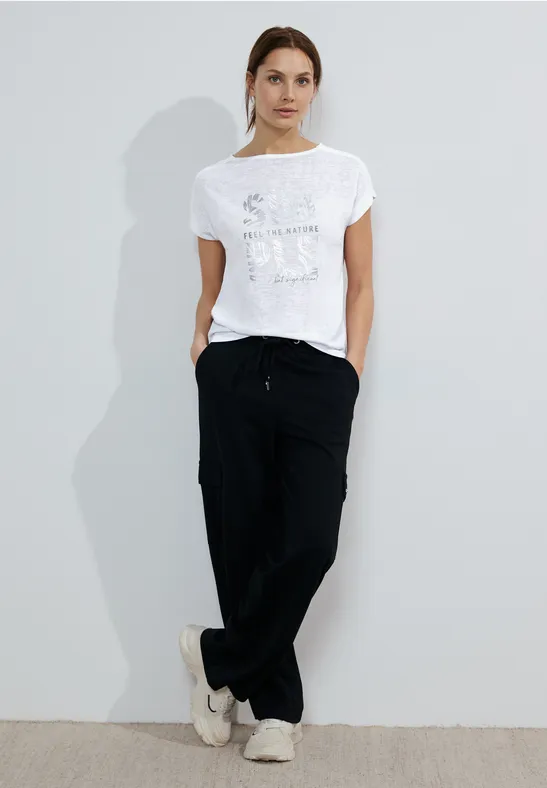 T-shirt aspect lin White