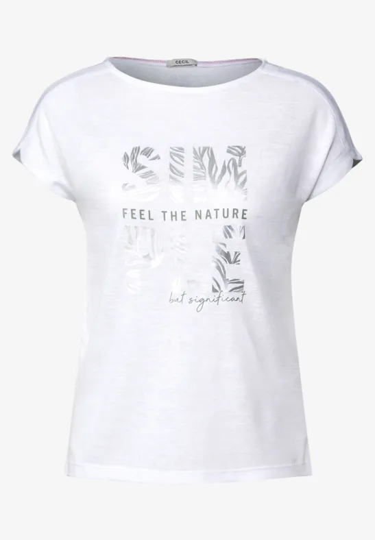 T-shirt aspect lin White