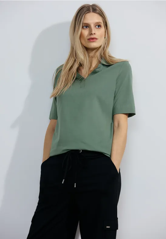 Piqué poloshirt raw salvia green