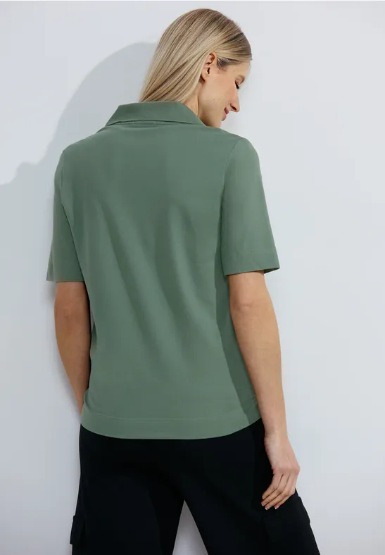 Piqué poloshirt raw salvia green