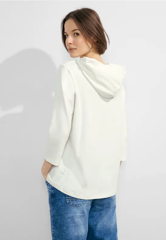 T-shirt à capuche cool vanilla white