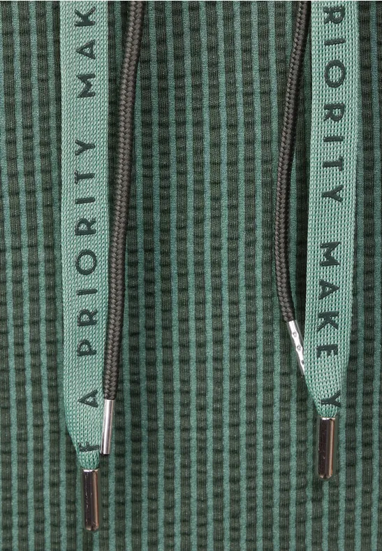Seersucker T-shirt raw salvia green