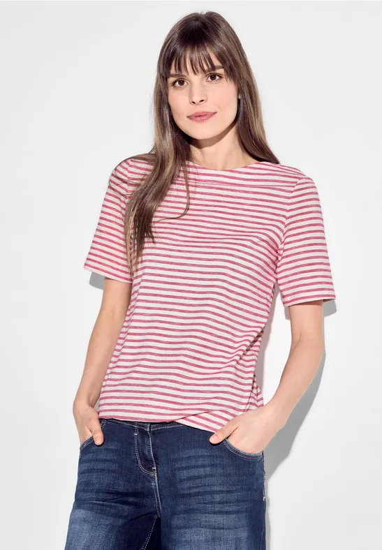 Basic Streifenshirt pink sorbet