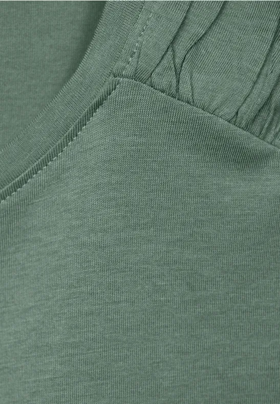 T-shirt met knoopdetail raw salvia green