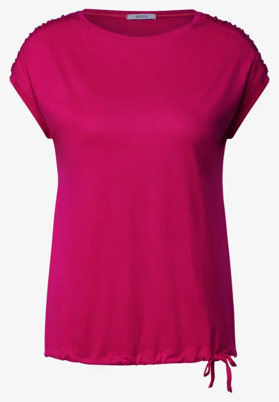 T-shirt met knoopdetail pink sorbet