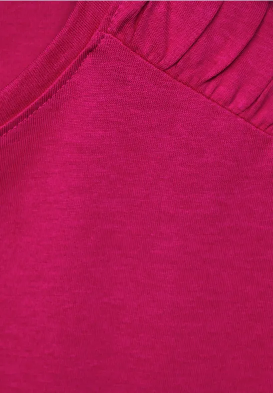 T-shirt met knoopdetail pink sorbet