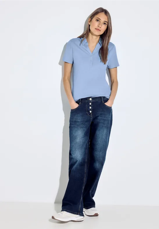Polo de couleur unie soda blue