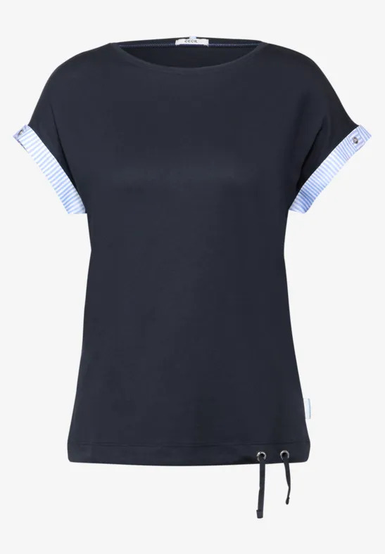 T-shirt in gestreept ontwerp universal blue